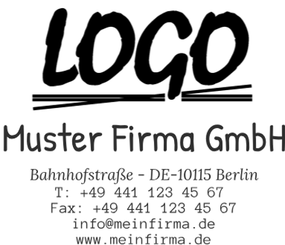 Bild von Vorlage Firmenstempel 8 Zeilen mit Logo klein